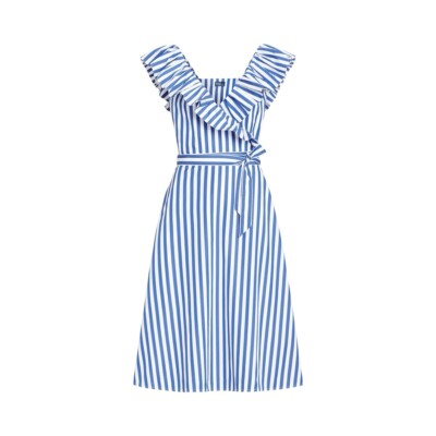 Polo Ralph Lauren Striped Ruffled Cotton Wrap Dress Size 4 | eBay