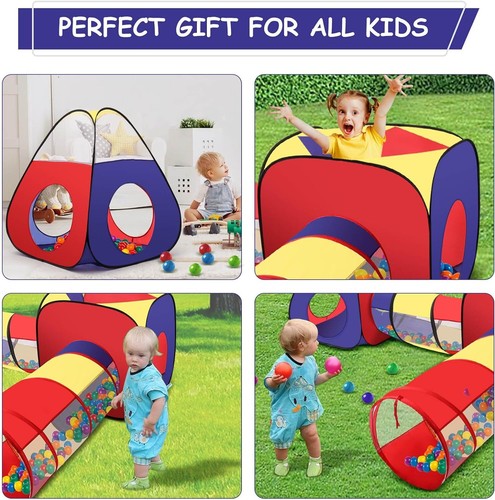 Portable 4 in 1 Childrens Kids Baby Play Pop Up Tent Tunnel Ball Pit Playhouse - Picture 6 of 11