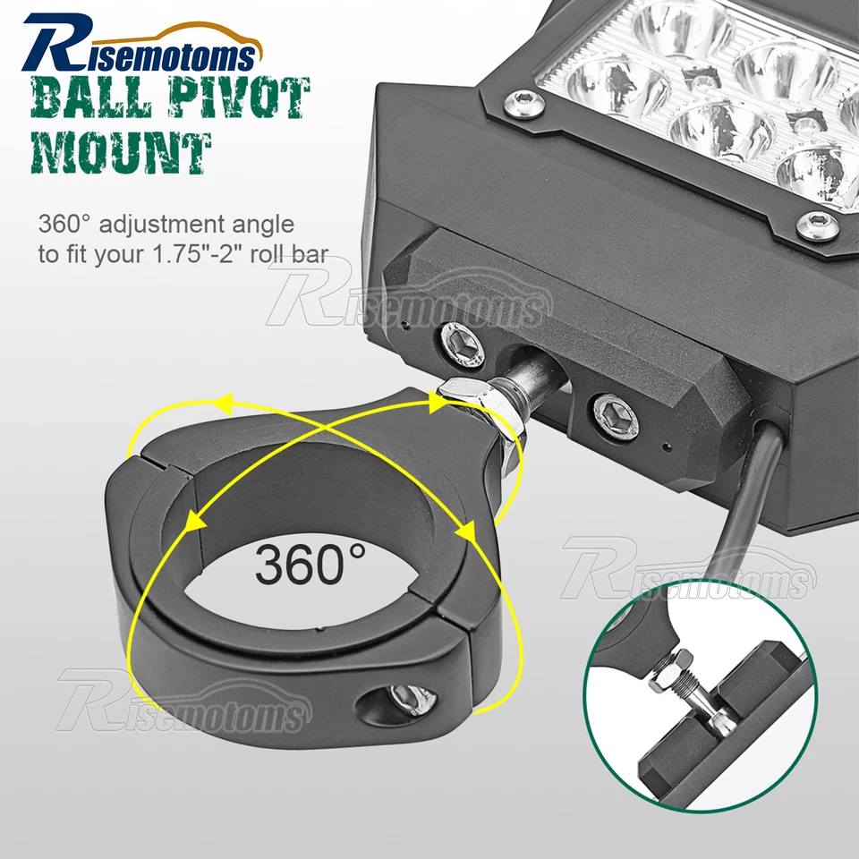 Espejos retrovisores laterales para Kawasaki Teryx 800/KRX 1000 UTV + cable de luz LED Foto 3 de 4
