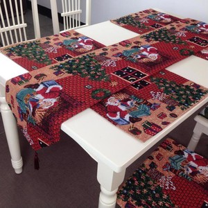 Details About Christmas Table Runner Xmas Chair Cushion Holiday Party Tablecloth Home Decor