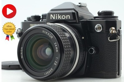 CLA'd [N MINT] Nikon FE2 Black SLR 35mm Film Camera Ai 24mm f2.8 Lens From JAPAN