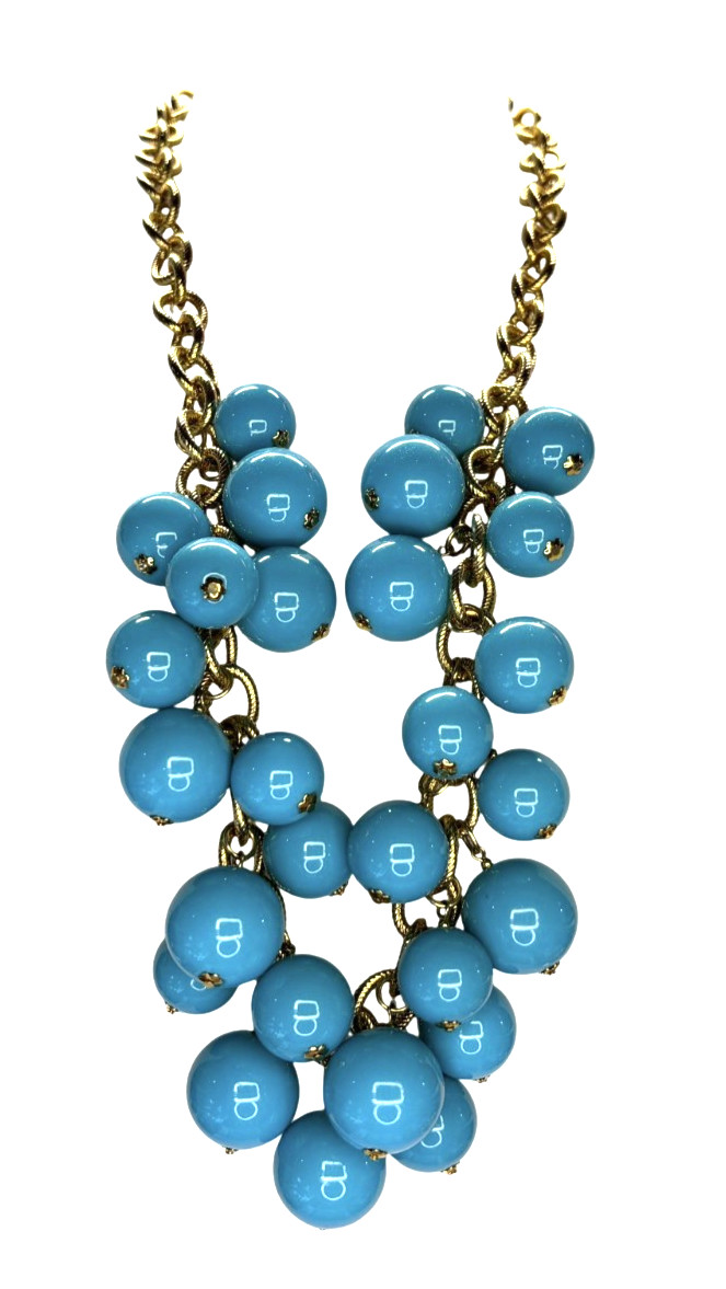 Kenneth Jay Lane KJL blue bead necklace - image 1
