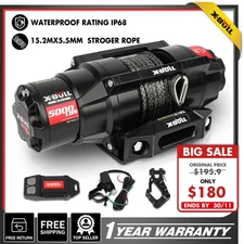 X-BULL Electric Winch 5000lbs 12V DC Remote Control Towing Trailer ATV UTV 4WD