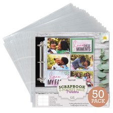 Scrapbook 6 Pocket Refill Pages 12x12 Inch, 50 Pack, Fits 3 Ring Scrapbook Bi...