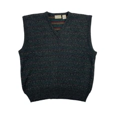 Vintage Boundary Waters Wool Blend Sweater Vest Size Medium Mens Multicolor