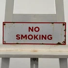 No Smoking Enamel Sign - 34x12cm (13.4x4.7") - Vintage Nice Porcelain Decoration