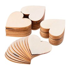 Gesar 50pz Cuori in Legno Cuore di Decoupage - Forme Artigianali in Legno - C