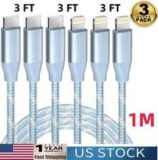 MFi Certified 3ft 3pack USB C to Fast Charge Cable Charging for iPhone 13/12/11
