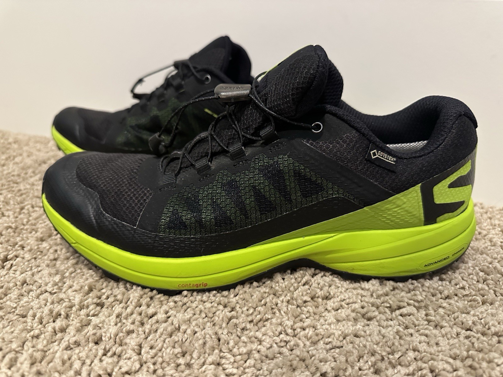 Scarpe Salomon Uomo Taglia 9 XA Elevate 400064 Nero Verde Atletica Trail Running