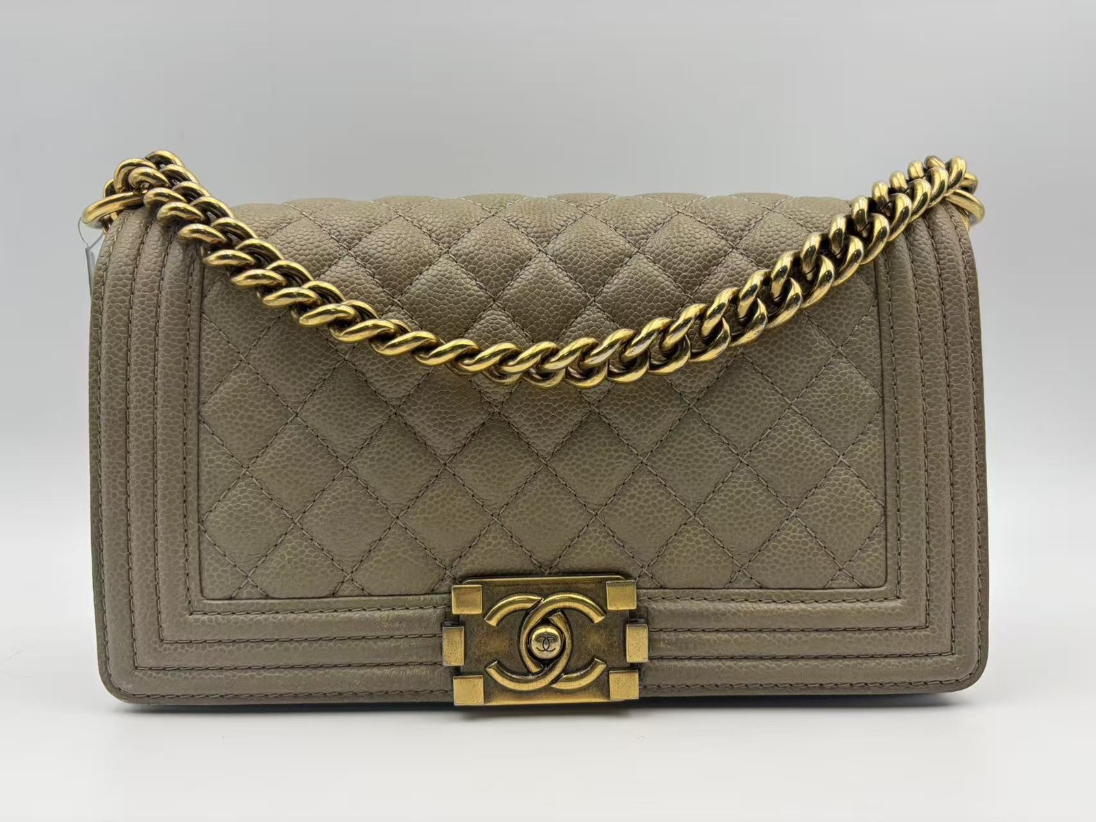 Chanel Caviar Leather  Medium Boy Bag AUTHENTIC-image