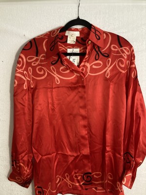 Escada Margaretha Ley Vintage Silk Blouse Women's Size 40