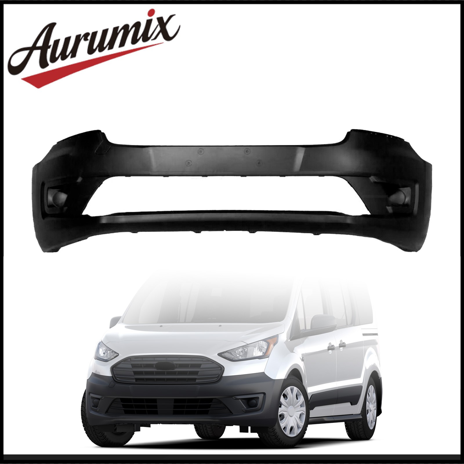 Front Lower Bumper Cover Fits 2019-2022 Ford Transit Connect W/O Fog Lamp Holes