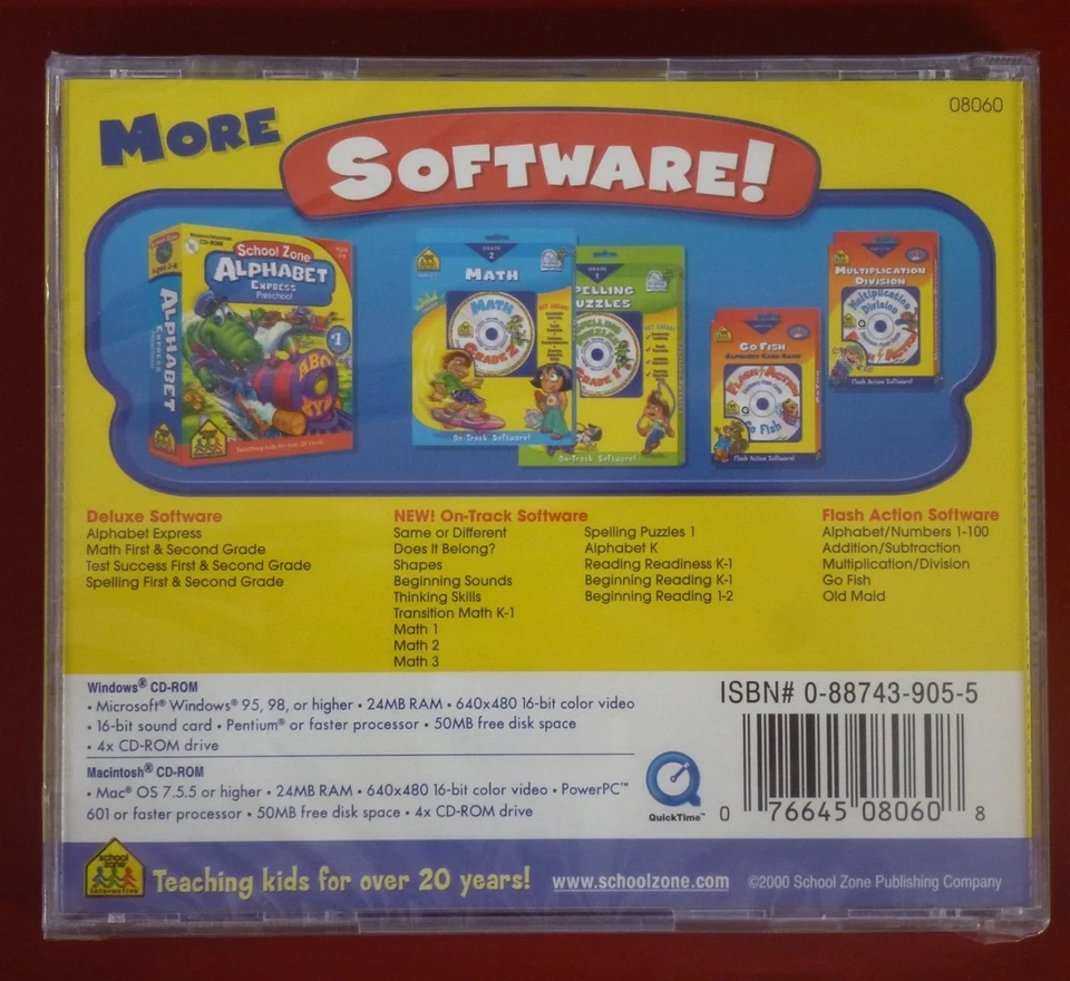 Software PC School Zone Beginning Reading Grades K-1 Jog Frog Nine Men Chase Hen - Image 2 of 2