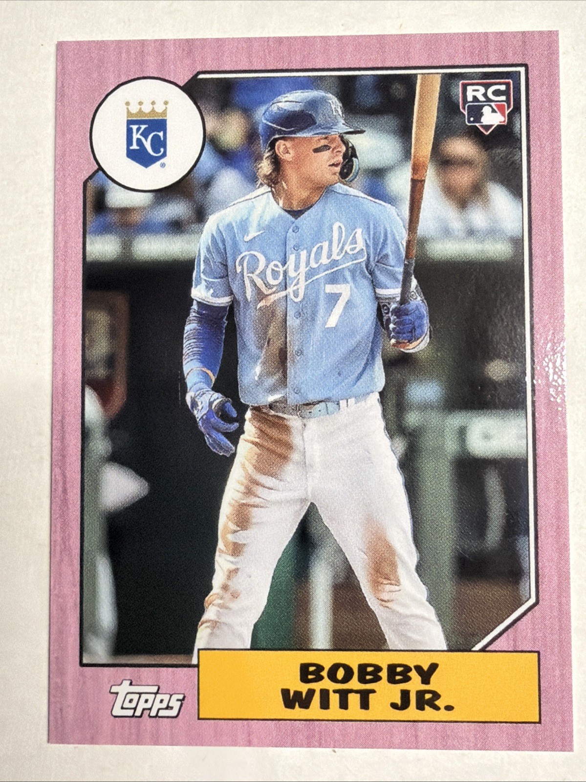 2022 Topps Mini 1987 Topps Baseball Bobby Witt Jr. #78B-46 Pink /25 RC Rookie