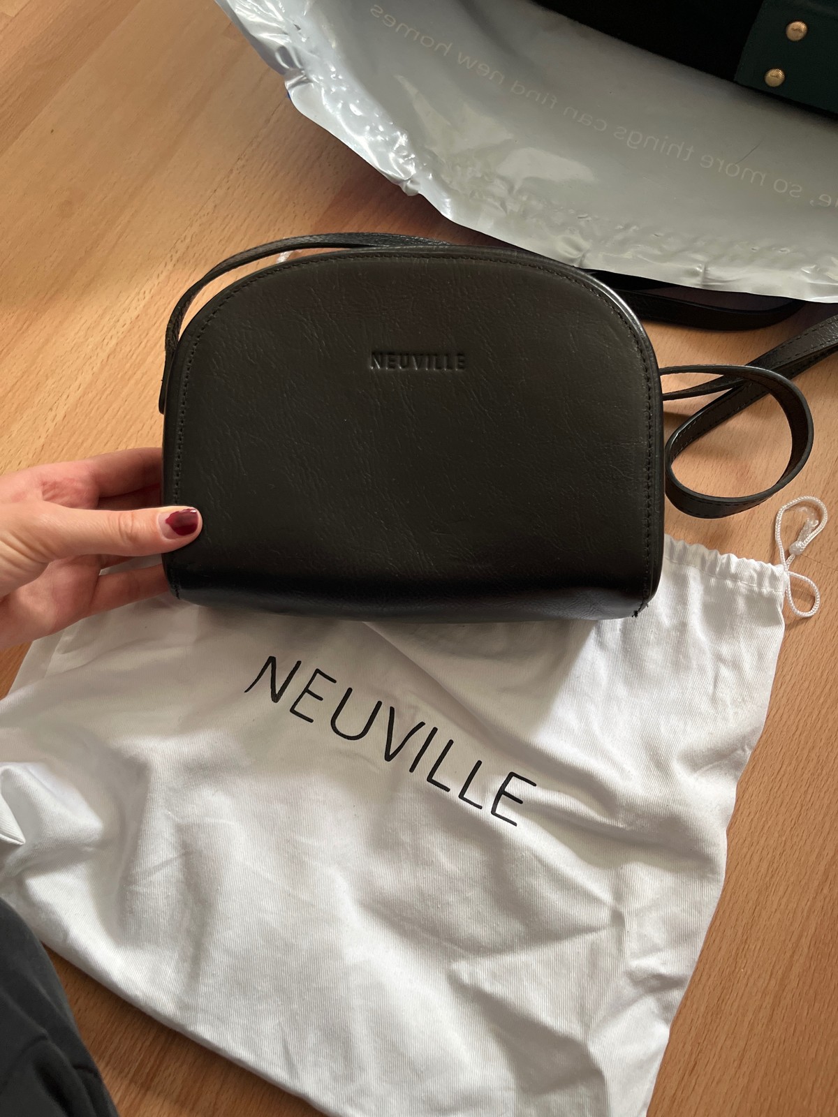 NEUVILLE Borsa a Tracolla Donna Nera Pelle Casual Piccola foto 3