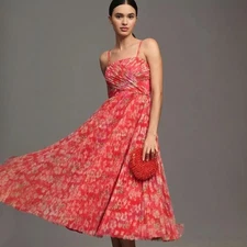 Anthropologie HUTCH $459 Quinn Sleeveless Pleated Midi Dress Women’s Size 6