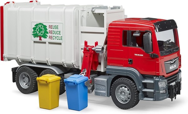 Bruder 03761 - Man Tgs Seitenlader MüLl-Lkw - 1:16 MüLlabfuhr MüLlauto MüLlwagen-image