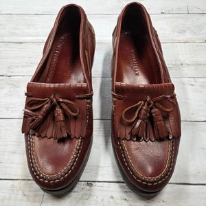 VTG Cole Haan Country Mens Brown Leather Tassel Loafers Handsewn Moc Toe Shoes Cole Haan Men Genuine Burgundy Leather Tassel Moc Toe  main image 2