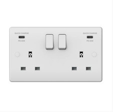 Image of White Socket Outlet 13A Switched & Unswitched Single Double Socket