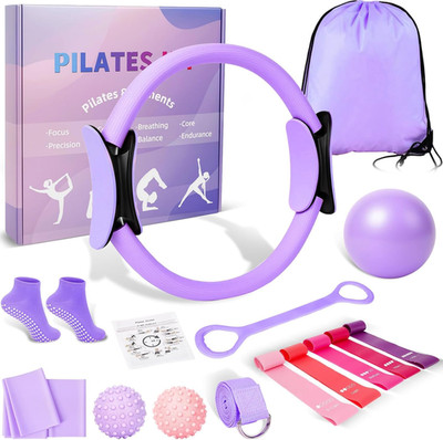 Home Pilates Kit for Women - 14 Pcs Pilates Equipment Set with Pilates Ring and