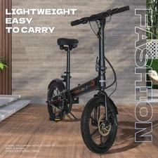 36V Lightweight Foldable Adult Electric Scooter with Seat and 16-Inch Tires