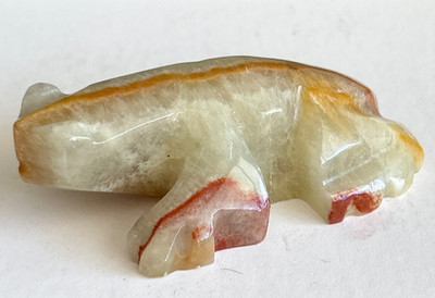 Hand carved  Stone Frog 4 in Long