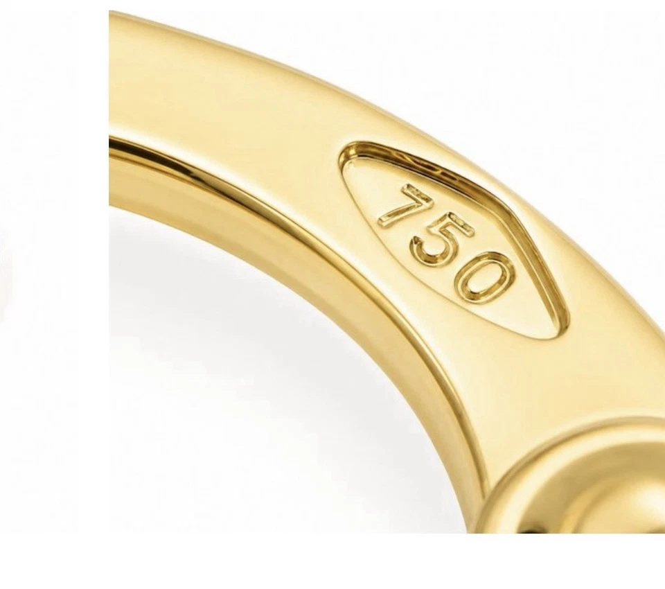 18K 750 Gelbgold Creolen-Ohrringe gestempelt - Bild 3 von 4