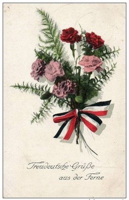 (13) BLACK & WHITE AND RED -- '' FAITHFUL GERMAN GREETINGS FROM AFAR ''