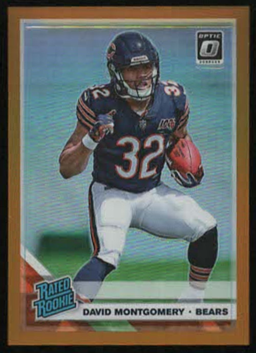 2019 Panini Donruss Optic DAVID MONTGOMERY RATED ROOKIE Orange Prizm RC #150/199