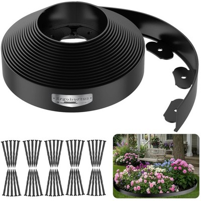 Rasenkante Beeteinfassung 10m Kunststoff Schwarz flexible Gartenkante