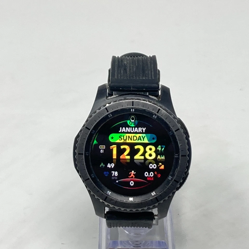 Reloj inteligente Samsung Gear S3 Frontier 46 mm correa de silicona negra 316L Foto 3 de 4