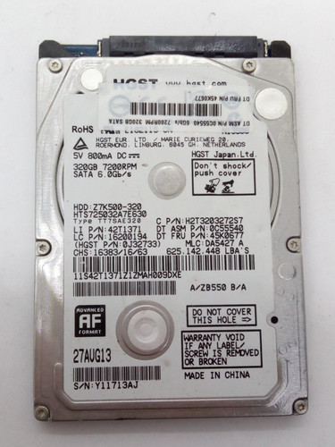 HGST *** HTS725032A7E630*** 320GB *** SATA HDD Notebook 2,5 Zoll #NFP1731