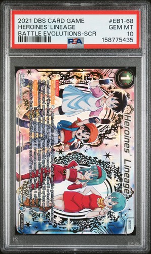 2021 DRAGON BALL SUPER CARD BATTLE EVOLUTIONS BOOSTER HEROINES' LINEAGE PSA 10