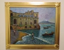 Palazzo Donn'Anna ( XX Secolo) dipinto olio su tela