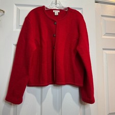 Vintage Talbots Womens Boiled 100 Wool Jacket Cardi Size 16 Unlined Hong Kong