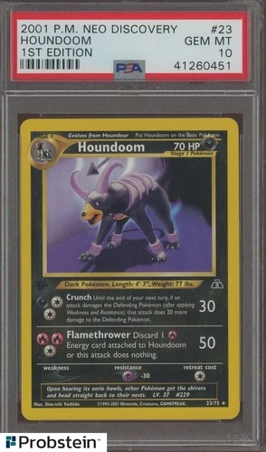 2001 Pokemon Neo Discovery 1st Edition #23 Houndoom PSA 10 GEM MINT