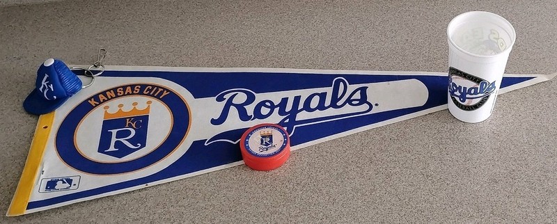 Vintage Kansas City Royals Souvenirs Includes Pennant, Cup , Keyring &Mini Box