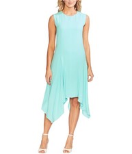 Vince Camuto Womens Handkerchief-Hem Asymmetrical Dress, Blue, 14