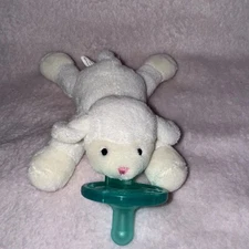 Wubbanub White Lamb Sheep Pacifier Holder Lovey Plush Mary Meyer