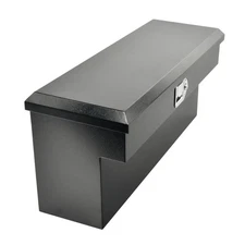 34"x12.2"x15" Black Steel Side Mount Tool Box Pickup Trailer Truck Storage +Lock