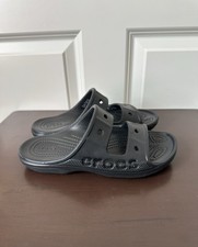 Crocs Black Baya Two Strap Sandals Slides Unisex Women  s Sz 6 Men  s 4