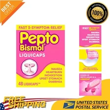 Clinically Proven Upset Stomach Relief Liquicaps - 48 Caps for Fast Relief