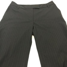 LIZ CLAIBORNE WOMAN AUDRA BLACK PINSTRIPED STRAIGHT LEG PANT TROUSER SIZE 8