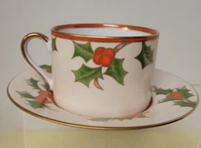 Fitz Floyd Christmas Holly Cup And Saucer 14 available