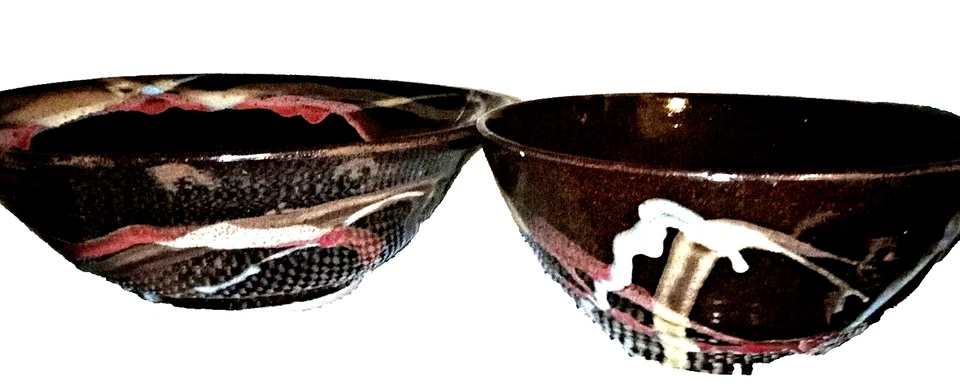 2 Large Pottery BOWLS - Bendigo Pottery KC (Ken Campbell) Lot of 2 Australian - image 2 of 4