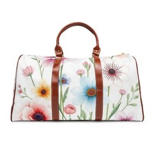 Floral Waterproof Travel Bag, Weekender Tote, Vacation Staycation, Gym Bag, Cute