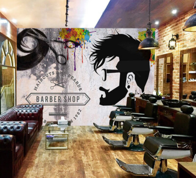 3D Hair G576 Barber Shop Wallpaper Wall Murals Removable Self-adhesive Honey