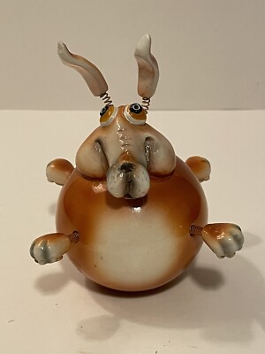 Whimsical Wobble Rolly Ceramic Weirdo Animal Kangaroo/Dog Desk Toy Spring Ears