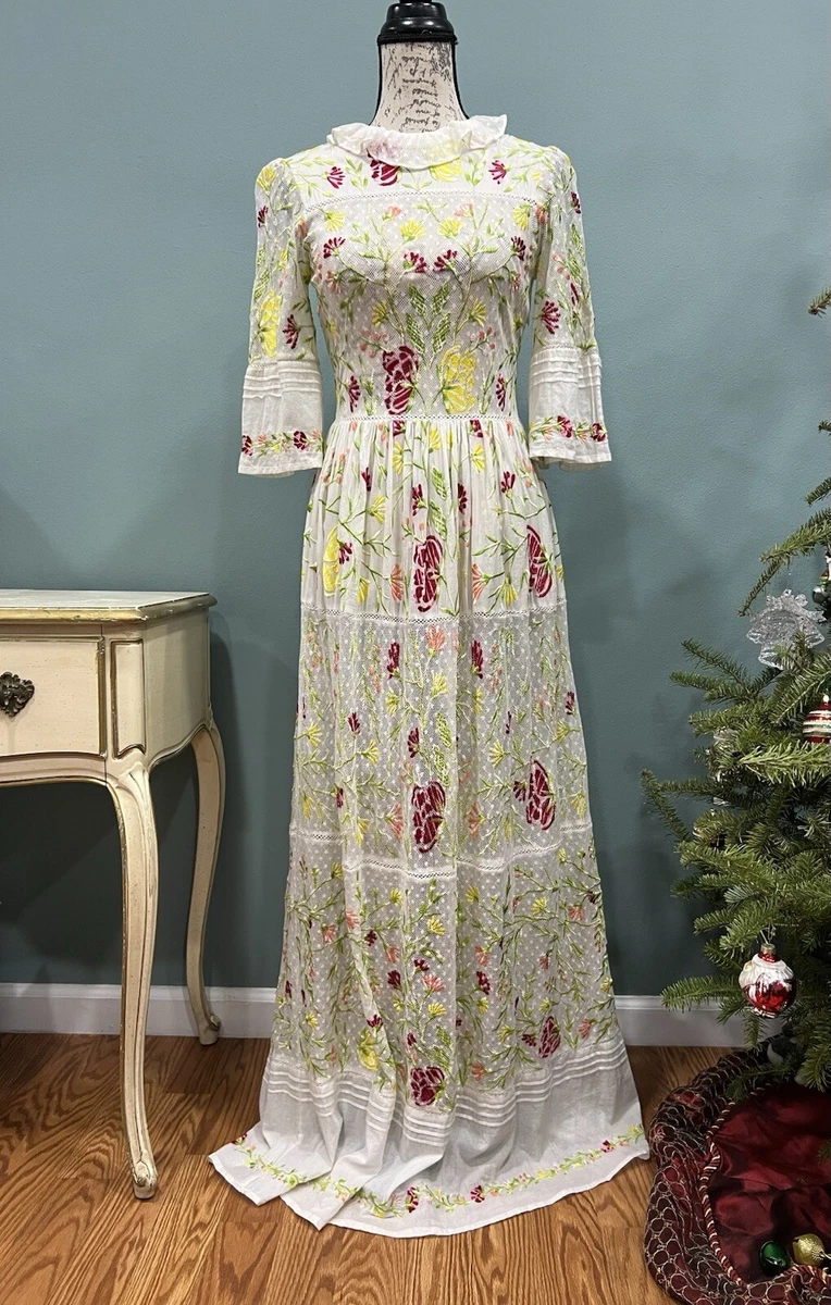 Robe Vaporeuse Blanche Antik Batik - Taille S/FR 36-38, Occasion Très Bon état, Style Midi
