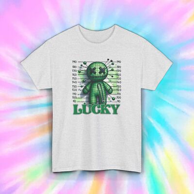 Lucky T-Shirt | Green Voodoo Doll Mugshot Graphic Tee | S-5XL